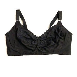 40DDD Full-Coverage Black Bra